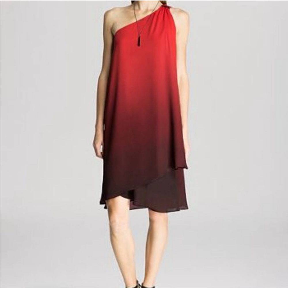HALSTON HERITAGE Women's Ombre One-Shoulder Cocktail Dress